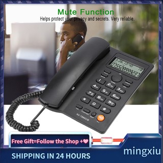 Mingxiu Wired Telephone Caller ID Hands-free Calling Home Office Desktop Fixed
