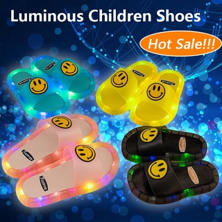 【Spot sale】 kids slippers kids shoes children slippers cute slippers summer boys girls luminous net