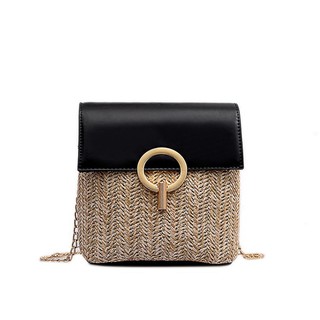 New Style Bags 2019 Summer Fashion Tide Woven Straw Bag Ins Versatile Chain One-shoulder Bucket Bag