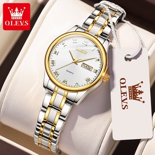 OLEVS Watch For Women Waterproof Original Woman Leather Gold Sliver With Box Relo Wrist Watches Womens Stainless Steel