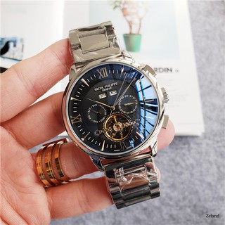 ☄Рātek Philiρρē automatic watch 45mm large dial stainless steel double calendar business men's watch full-function large flywheel mechanical watch brand designer watch