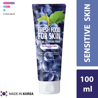 Farmskin Fresh Food Facial Cleansing Foam For Sensitive Skin - Grape (100mL) (skincare)