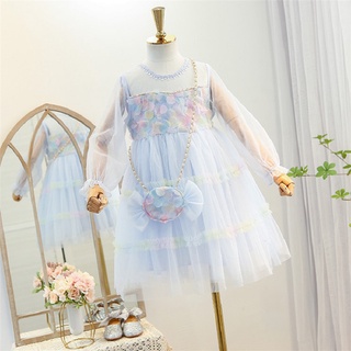 Flower Baby Girls Clothes Cute Lace Voile Wedding Birthday Party Princess Dresses Floral Embroidery