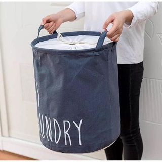 Foldable Bags❃✈◕Foldable Laundry Basket with Cover Waterproof Canvas Hamper Clothes Sock Bin Storage (1)