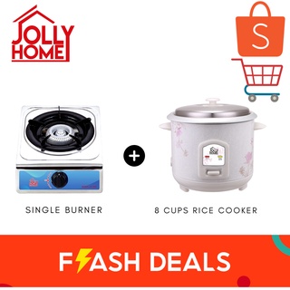 Jolly Home Single Gas Burner Plus Rice Cooker 8 Cups 1.5 L