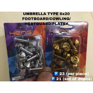 HENG Footboard/heatguard/plate/cowling umbrella 6x20 (per piece)