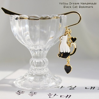 Yellow dream/ Handmade black cat bookmark/ Cute bookmark/ Bookmark/ Accessories/ Jewelry/ Korean design