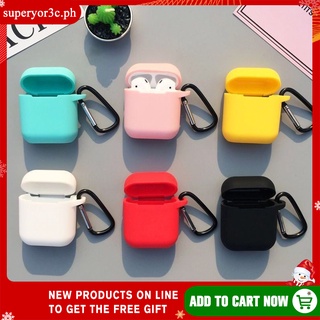 AirPods Case i12 Protective Silicone Cases Covers TWS Bluetooth Earphone Solid Color with free Carabiner