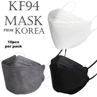 【Luckiss】Mask KF94 Face Mask 10PCS Non-woven Protection Filter 3D Anti Viral Mask Korea style (1)