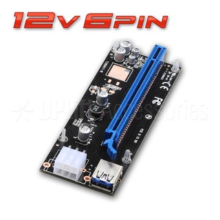 High-Quality 12V 6Pin PCI-E x1 to x16 Riser Card BTC ETH