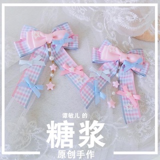 Lolita Headband Travel Lolita Pink Sweet Girl Bow Side Clip (1)