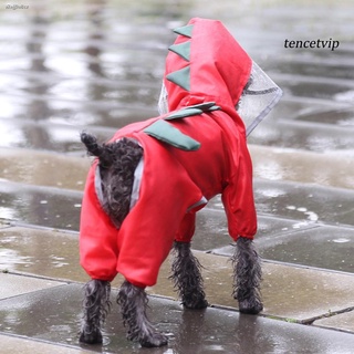 Pet accessories❍✁spot goods✖❈❈[Vip]Pet Dogs Cat Raincoat Dinosaur Jacket Rainwear Waterproof 4-Legs (2)