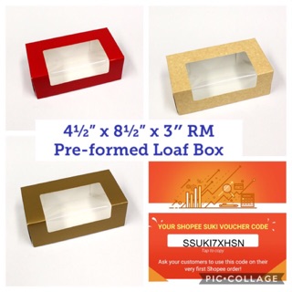 4½x8½x3″ RM Pre-formed Loaf Box (10 pcs)