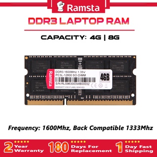 Ramsta SODIMM DDR3 4G | 8G RAM 1600MHz 1333Mhz Auto Compatible | Laptop Memory Notebook