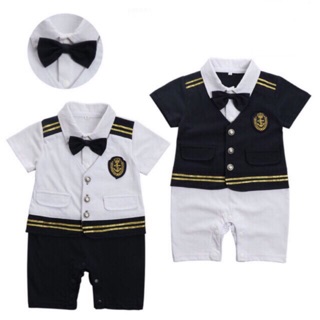 Baby Corp Boys Gentlemen Romper Jumper Sailor Captain Suit