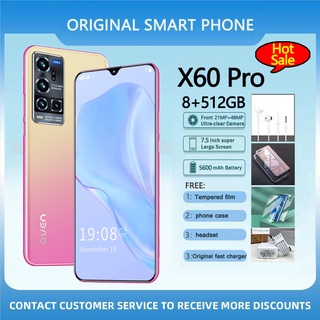 【Popular Best】VIV0 Others X60 Pro 7.5inch Smartphone 12GB+512GB Android Phone 5G HD Original Cellpho (1)