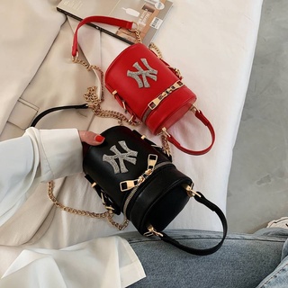 Shoulder women's bag foreign trade spring new letter ladies diagonal bag minimalist hand water bucket package NY small bag wholesale