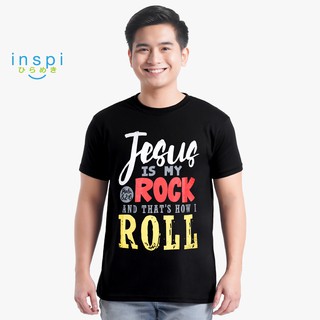 INSPI Shirt Jesus is my Rock Graphic Shirt in Black
