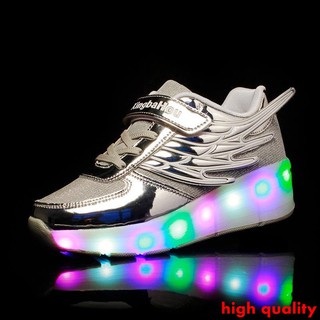 [COD]Sports Shoes Men and Women LED Light Shoes Heelys Shoes Mesh Single Roller Skates Wheel Shoes