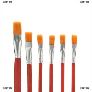 【XUANYUAN】6Pcs Artist Paint Brush Set Nylon Hair Watercolor Acrylic Oil Painti