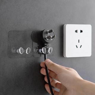 [COD] Transparent Plug Sticky Hook wall Mount Bracket Kitchen Wall Strong Adhesive Hook Creative Socket Holder