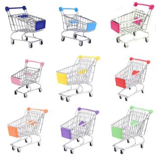 Mini Shopping Cart Supermarket Handcart Storage Trolley Toy Office Home Decor Gift Toy for Children