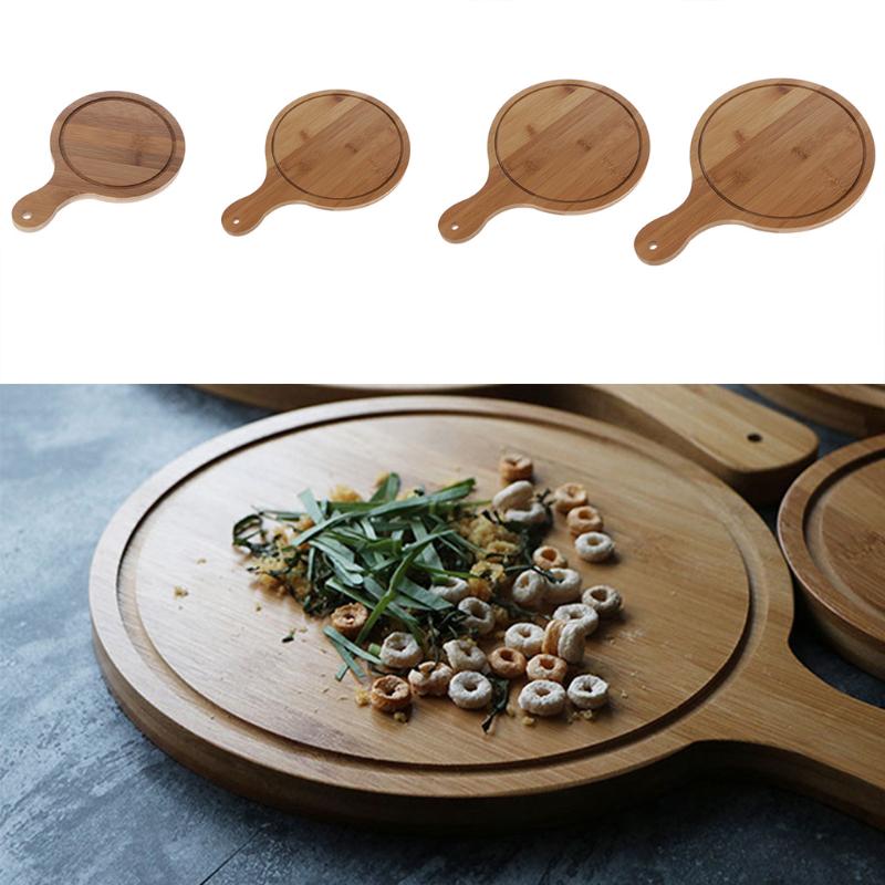 Durable Round Wooden Pizza Paddle Serving Board (6)
