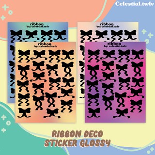ribbon deco sticker • glossy
