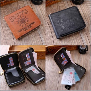 wallet for menWallets men☁✆Men's Genuine PU Leather Wallet Short Pocket Foldable Men's Wallet ID Car