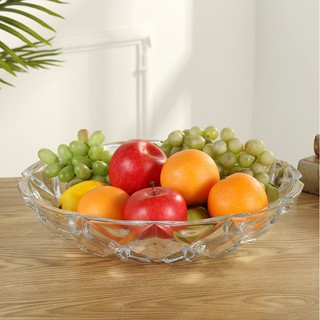 DELISOGA❣️ Glass fruit bowl Glass fruit plate Glass bowl Fruit bowl 32CM Fruit bowl DSP2036