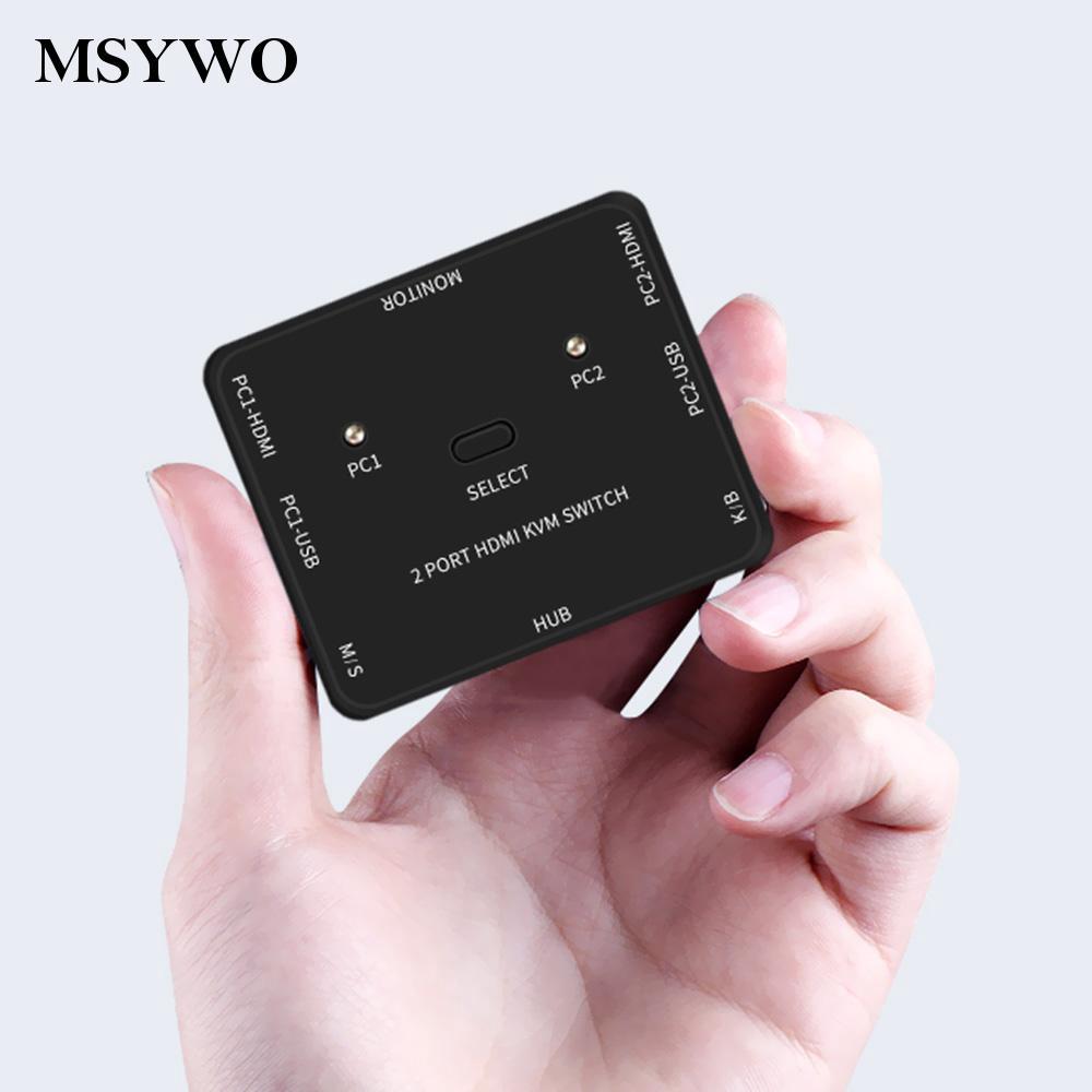 KVM Switch 2 In 1 Out HDMI For Shared Black 1080P Trendy