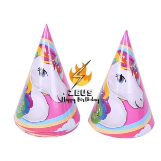 Unicorn party hat 12pcs/pack paper party needs zeus happy birthday christening decorations girl flag