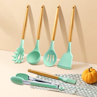 Kitchen Cooking Silicone Utensils Sets Non-Stick Cookware Kitchenware Spatula Shovel Egg Beaters