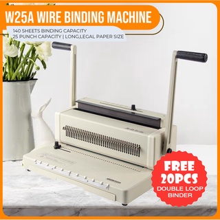 Wire Binding Machine W25A F4 Size ( Long | Legal ) FREE GIFT 20pcs DOUBLE LOOP OFFICOM Brand
