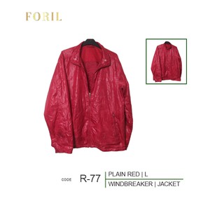 PLAIN RED | Windbreaker Jacket for Men | Motor, Sun, Rain, Outdoor | Large